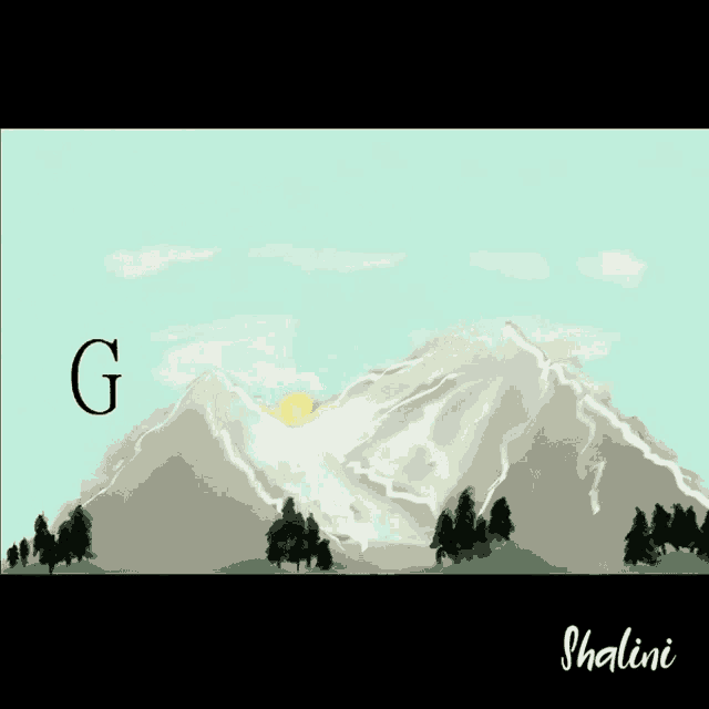 a drawing of a mountain with the words good morning