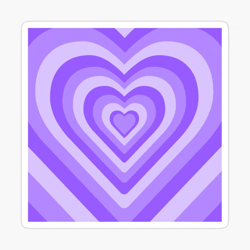 a purple heart shaped optical illusion on a white background