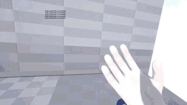 a screenshot of a video game with a blue light coming out of a hand