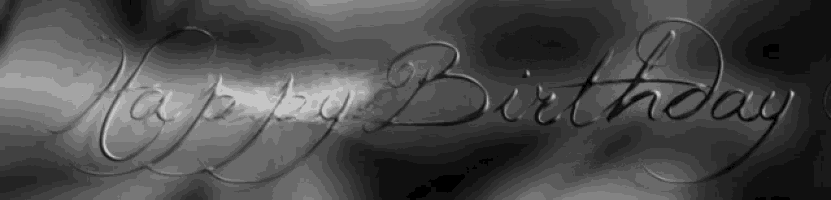 a black and white photo with the words happy birthday written on it
