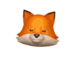 a close up of a cartoon fox 's face with its mouth open .