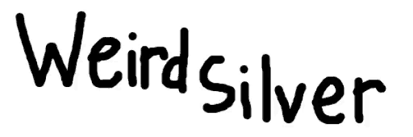 a black and white logo for weird silver