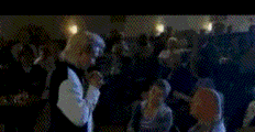 two men standing next to each other with the words " i 'm getting the word "