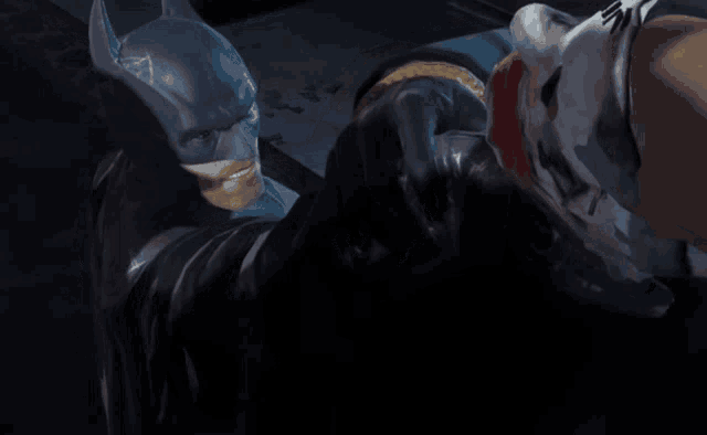 a screenshot of a video game shows batman saying " batman i didn 't ask for your opinion "