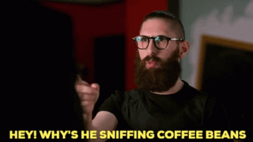 Aunty Donna Whys He Sniffing Coffee Beans GIF - Aunty Donna Whys He Sniffing Coffee Beans Random GIFs