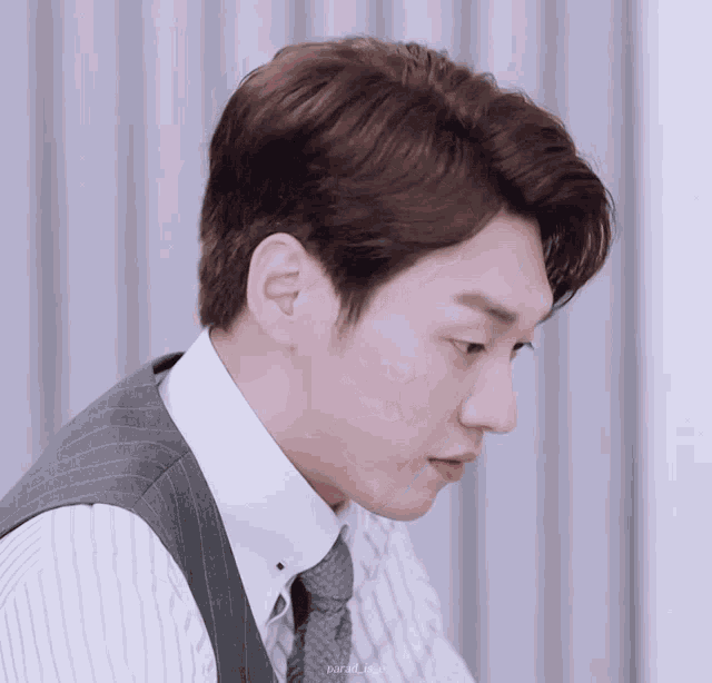 a close up of a man wearing a suit and tie with a watermark that says ' parall '