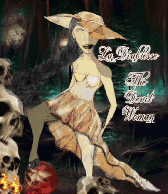 a drawing of a woman with the words la diablesse the devil woman
