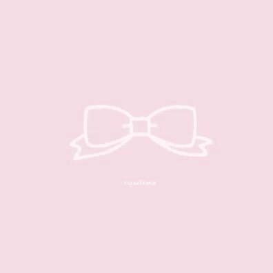 a white bow with a ribbon on a pink background
