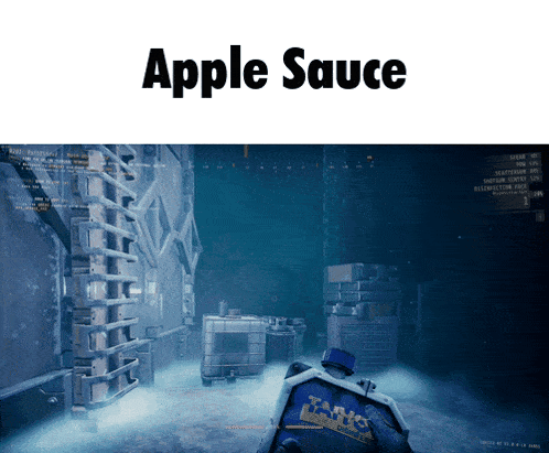 a screenshot of a video game with the words apple sauce below it