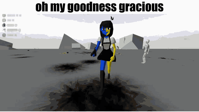 a cartoon of a girl with the words oh my goodness gracious written above her
