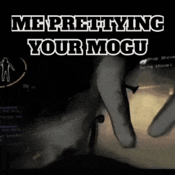 a screenshot of a video game with the words " me prettying your mocu " on the bottom