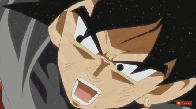 a close up of a cartoon character 's face with a subscribe button in the corner