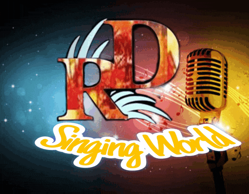 a poster for singing world with a microphone