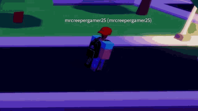 a person in a red hat is walking down a street .