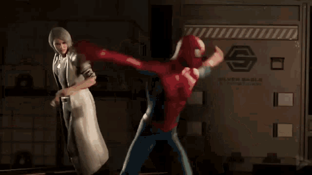 Spiderman Ps4 Double Move GIF - Spiderman Ps4 Double Move Team Work GIFs