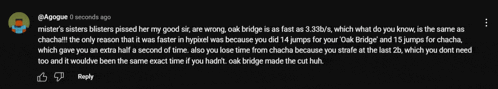 a screenshot of a reply from a person called agogue
