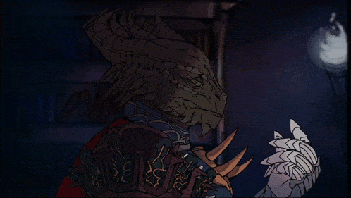 a drawing of a dragon in a dark room with a light behind it