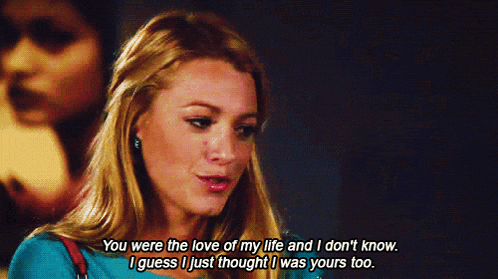 a woman is saying you were the love of my life and i don 't know
