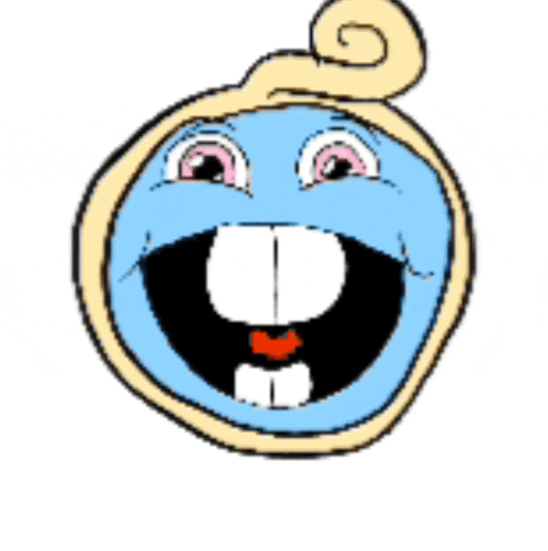 a cartoon drawing of a baby with a smiley face