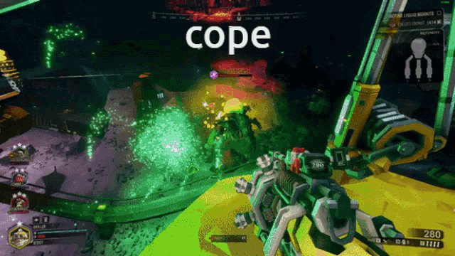 a video game with the word cope on the bottom