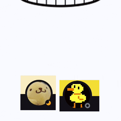 a black bird cage with a yellow duck inside