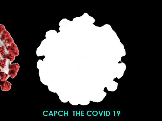 a picture of a virus with the words capch the covid 19 underneath it