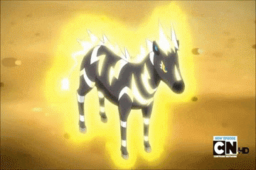 a cartoon of a zebra with cn hd written on the bottom of the screen