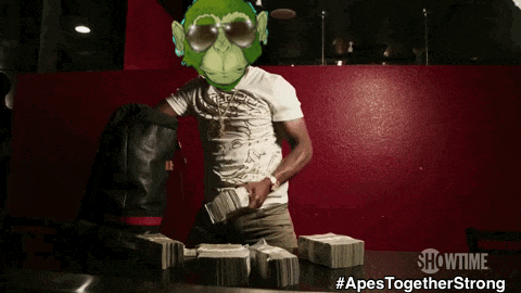 a showtime ad for apes together strong shows a man