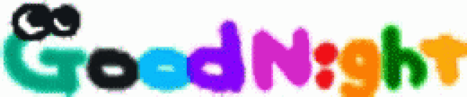 the word goodnight is written in different colors on a white background .