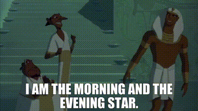 i am the morning and the evening star is written on a screen
