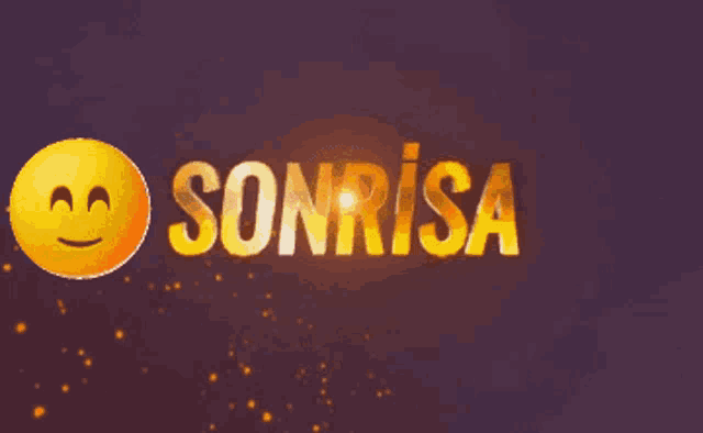 a yellow smiley face with the word sonrisa written below it