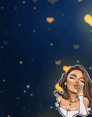 a cartoon of a woman blowing a kiss next to a pink car that says jenn