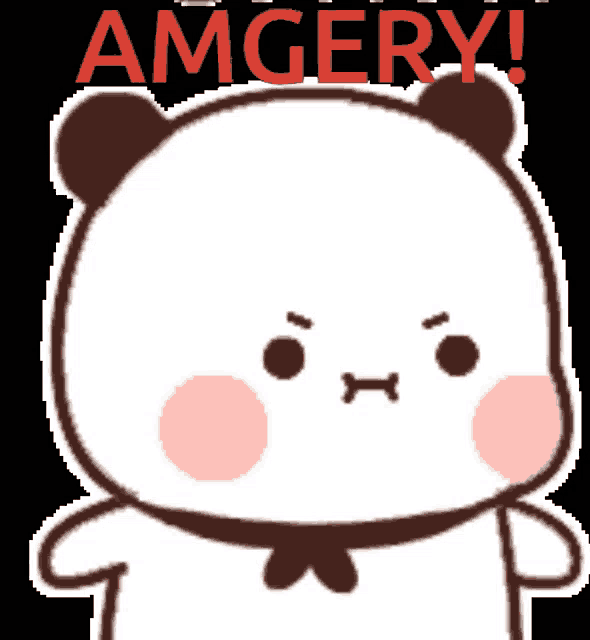 a cartoon of a panda bear with the words amgery written on it