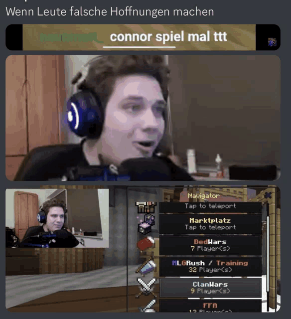 when leute falsche hoffungen machen connor spiel mal tt on the top