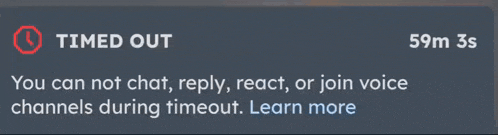 a notification that says timed out on it