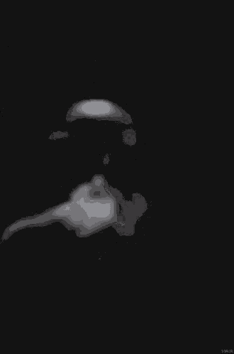 a black and white painting of a jellyfish in the dark