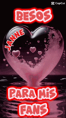 a picture of a heart with the words besos para mis fans on it