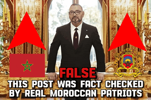 a man in a suit and tie stands in front of two red triangles with the words " false " on the top