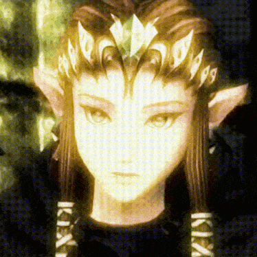 a close up of a person 's face with a crown on their head that says ' ikki ' on it