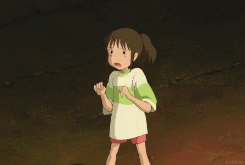 千と千尋の神隠し 千尋 ジブリ　アニメ　怖い GIF - Spirited Away Chihiro GIFs
