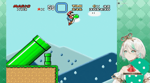 a screenshot of a video game with mario and yoshi on it