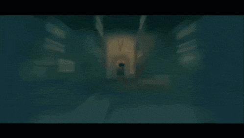 a dark room with a few windows and a few barrels on the floor
