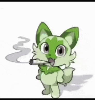 a green cat is standing in a black and white square .