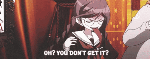 a girl in a school uniform is saying oh ? you don 't get it .