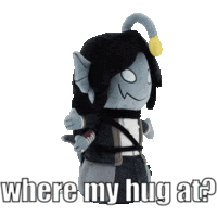 a stuffed toy with the words where my hug at
