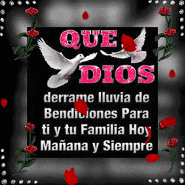 a sign that says que dios derrame lluvia de bendiciones para ti y tu familia hoy