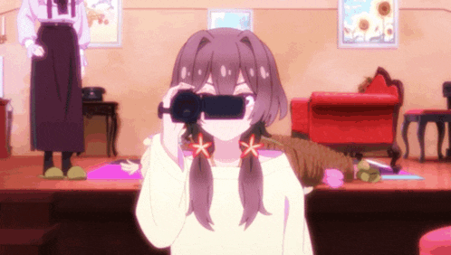 a girl is taking a picture of herself with a camera
