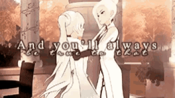 a couple of anime characters standing next to each other with the words and you 'll always be there written below them .