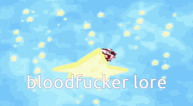 a cartoon of strawberry shortcake with the words bloodfucker lore below her