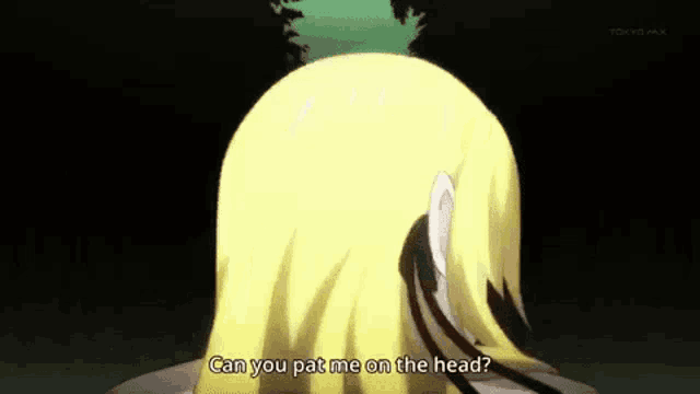 a close up of a person 's head with the words `` can you put me on the head '' .
